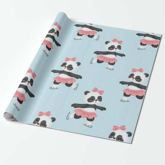 Happy Pandas Christmas Pattern Geschenkpapier (Ungerollt)