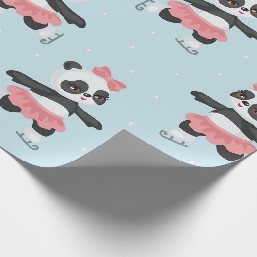 Happy Pandas Christmas Pattern Geschenkpapier (Ecke)