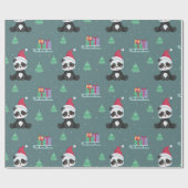 Happy Pandas Christmas Pattern Geschenkpapier (Flach)