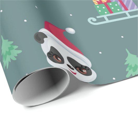 Happy Pandas Christmas Pattern Geschenkpapier (Rolleneckpunkt)