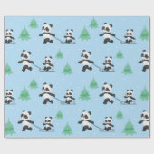 Happy Pandas Christmas Pattern Geschenkpapier (Flach)