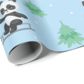 Happy Pandas Christmas Pattern Geschenkpapier (Rolleneckpunkt)