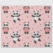 Happy Pandas Christmas Pattern Geschenkpapier (Flach)