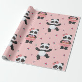 Happy Pandas Christmas Pattern Geschenkpapier (Ungerollt)