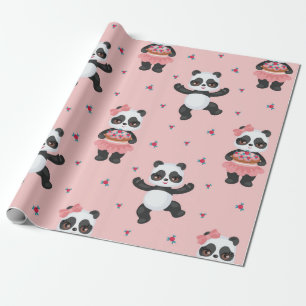 Happy Pandas Christmas Pattern Geschenkpapier