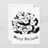 Happy Pandas Funny Birthday Card Postkarte (Vorne/Hinten)