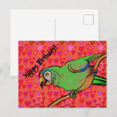 Happy Papagei Postkarte (Vorne/Hinten)