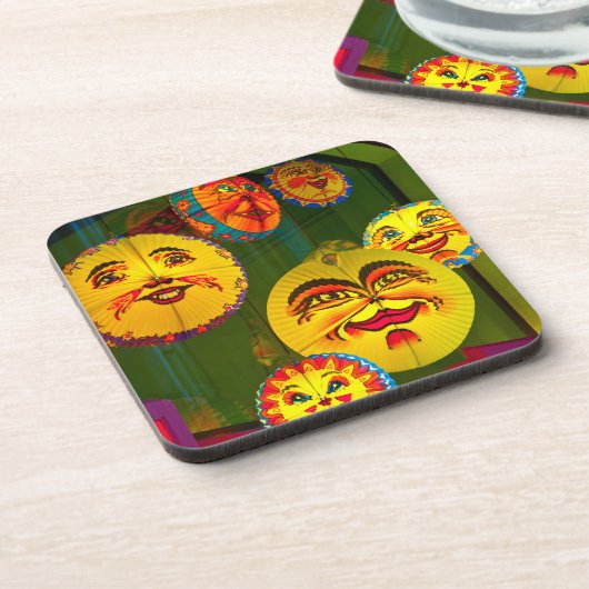 Happy Paper Fans Getränkeuntersetzer (Linke Seite)