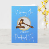 Happy Paralegal Day mit Gavel und Sounding Block Karte (Gelbe Blume)
