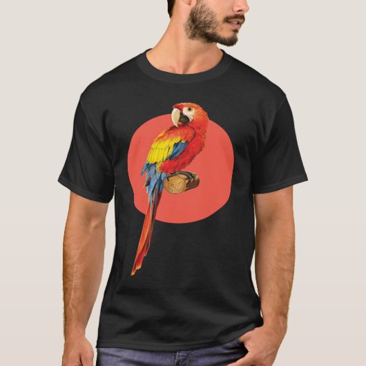 Happy Parrot Bird  Detailed Graphic T-Shirt (Vorderseite)