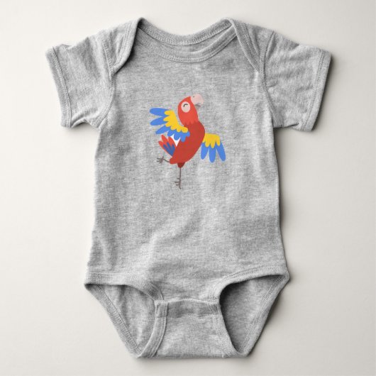 Happy Parrot Dancing Niedlich Bird Baby Strampler (Vorderseite)