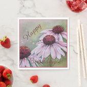 Happy Party Celebration Pink Echinacea Blume Serviette (Beispiel)