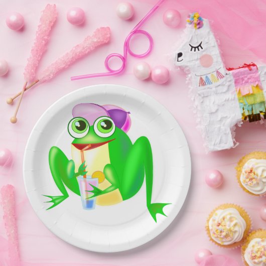 Happy Party Frog Pappteller (Party)