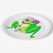 Happy Party Frog Pappteller (Schrägansicht)
