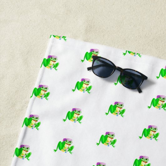 Happy Party Frog Strandtuch (Beispiel)