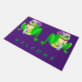 Happy Party Frogs Funny Doormat Fußmatte (Schrägansicht)