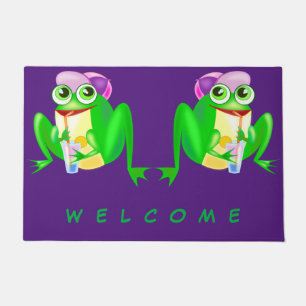 Happy Party Frogs Funny Doormat Fußmatte