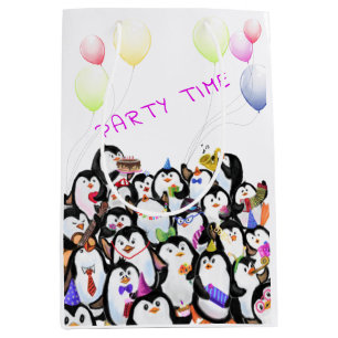 Happy Party Pinguin Geschenkbeutel Funny - Benutze Mittlere Geschenktüte