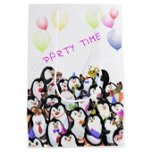 Happy Party Pinguin Geschenkbeutel Funny - Benutze Mittlere Geschenktüte (Rückseite)
