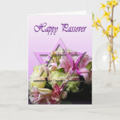 Happy Passover Card mit Star of David und Blume Karte (Gelbe Blume)