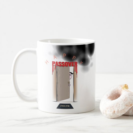 Happy Passover Cartoon Kaffeetasse (Mit Donut)