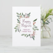 Happy Passover Chag Pesach Kasher veSameach Floral Dankeskarte (Stehend Vorderseite)