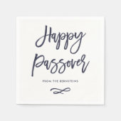 Happy Passover | Einfach, modern blau und weiß Serviette (Vorderseite)
