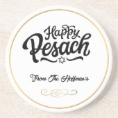 Happy Passover | Einfach traditionelles Schwarz & Getränkeuntersetzer (Vorne)