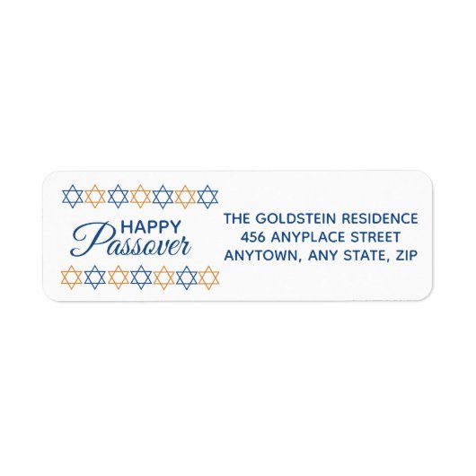 Happy Passover Elegant Blue und Gold Star von Davi (Vorne)