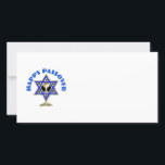 Happy Passover Feiertagskarte<br><div class="desc">Happy Pessach bietet den jüdischen Stern von David und eine Weintasse bereit für die Gebete und vier Fragen.</div>