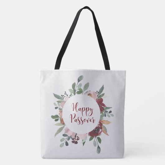 Happy Passover Floral Pessach Kunst Tasche (Vorderseite)