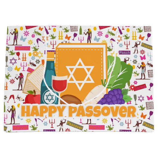Happy Passover  Große Geschenktüte (Vorderseite)