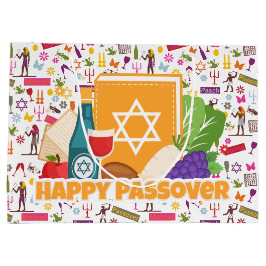 Happy Passover  Große Geschenktüte (Rückseite)