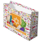 Happy Passover  Große Geschenktüte (Vorderseite Schrägansicht)
