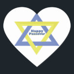 Happy Passover Herz-Aufkleber<br><div class="desc">Benutzen Sie diesen David Stern für Ihre Hanukkah oder Pessach.</div>