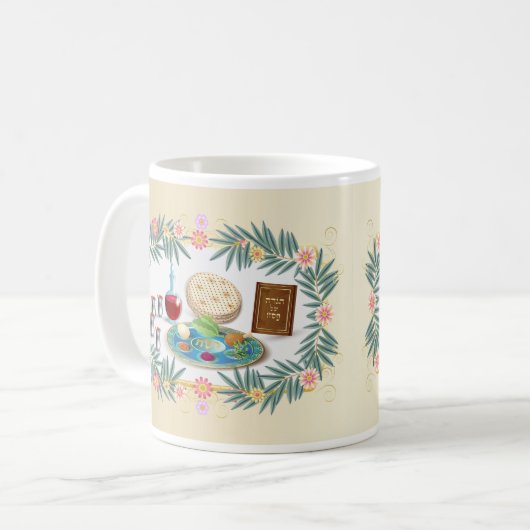 Happy Passover Holiday Pesach Seder Kaffeetasse (Vorderseite Links)