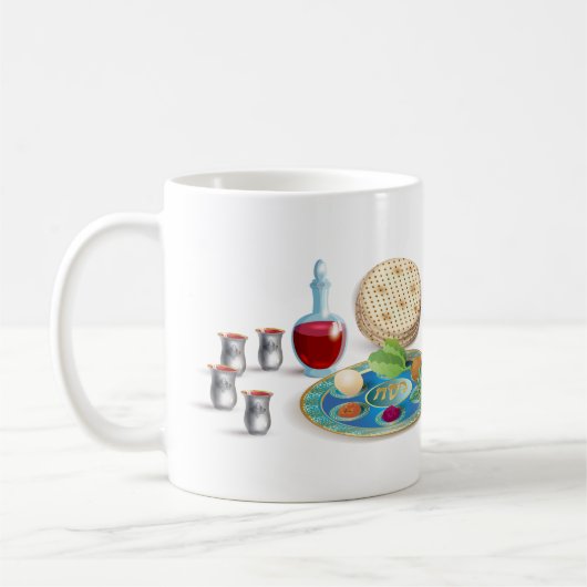 Happy Passover Holiday Pesach Seder Kaffeetasse (Links)