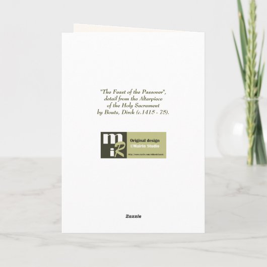 Happy Passover in Hebräisch Kunsthandwerkskarte Karte (Rückseite)