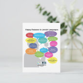 Happy Passover in jüdischen Sprachen Postkarte (Stehend Vorderseite)