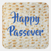 Happy Passover Matzah Quadratischer Aufkleber (Vorderseite)