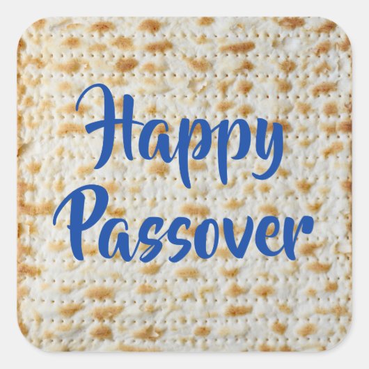 Happy Passover Matzah Quadratischer Aufkleber (Vorderseite)
