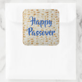 Happy Passover Matzah Quadratischer Aufkleber (Tasche)
