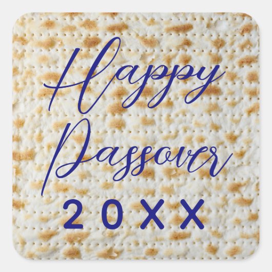 Happy Passover Matzo Quadratischer Aufkleber (Vorderseite)