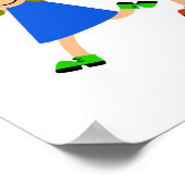 Happy Passover Niedlicher Cartoon Diverse Kids Tex Poster (Ecke)