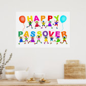 Happy Passover Niedlicher Cartoon Diverse Kids Tex Poster (Küche)