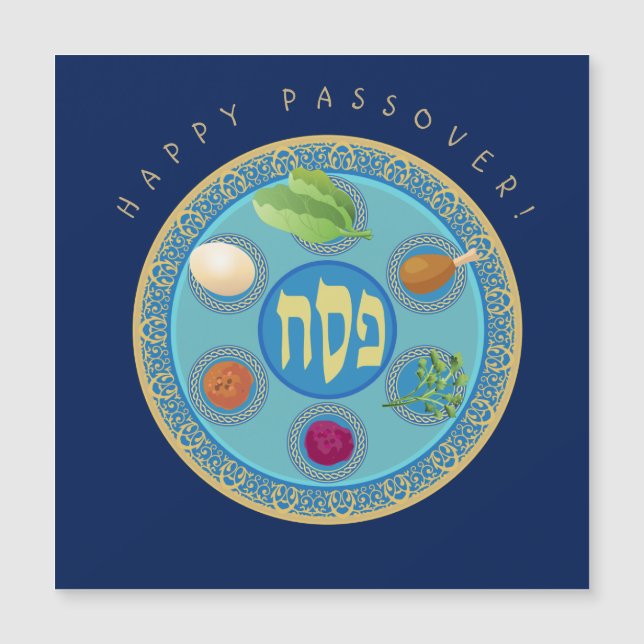 Happy Passover Night Party Pesach Seder Magnetic Magnetkarte (Vorderseite)