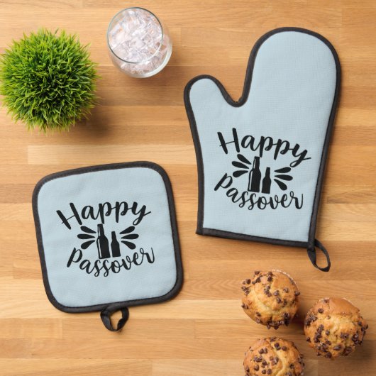 Happy Passover Ofenhandschuh & Topflappen-Set (Oben Unten)