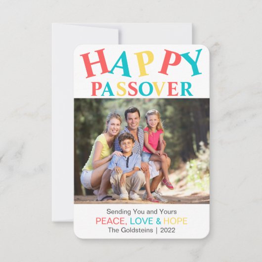 Happy Passover Personalisiertes farbiges Foto 2022 (Vorderseite)