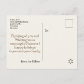 Happy Passover Pesach Judisch Postkarte (Rückseite)