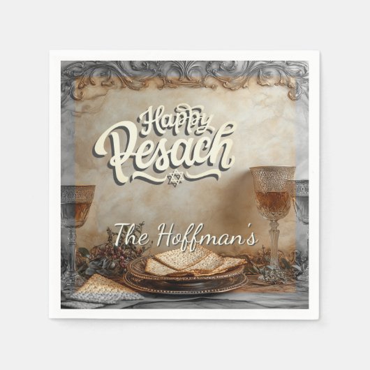 Happy Passover | Pesach Jüdisch Traditionelles Vin Serviette (Vorderseite)
